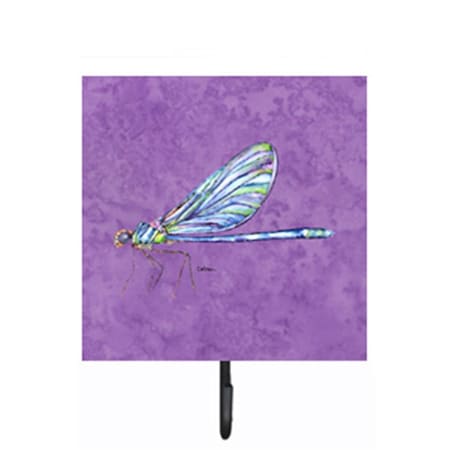 Carolines Treasures Dragonfly on Purple Leash Or Key Holder 8865SH4